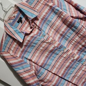 Talbots 2Xp textured Sunset Stripe shirt